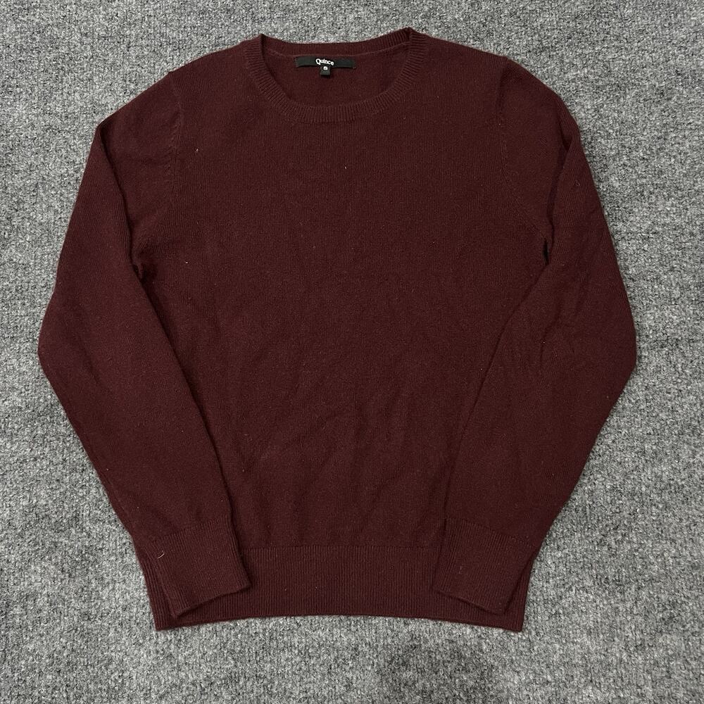 QUINCE Women’s Mongolian Cashmere Crew Neck Long Sleeve Sweater Sz S Wine Red